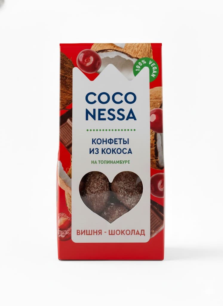 Конфеты кокосовые Coconessa Milky "Вишня-шоколад" 70гр.