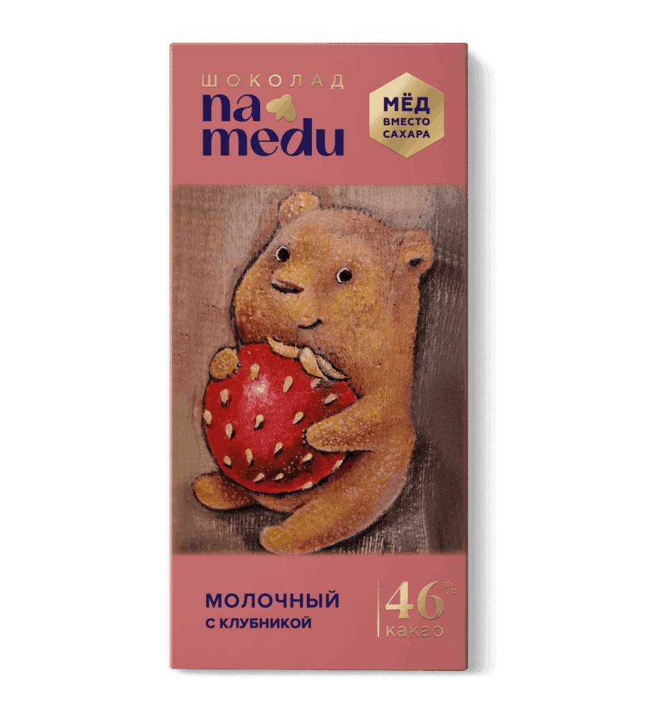 NA MEDU Шоколад Сказочный Молочный 46 % с клубникой 45 гр.