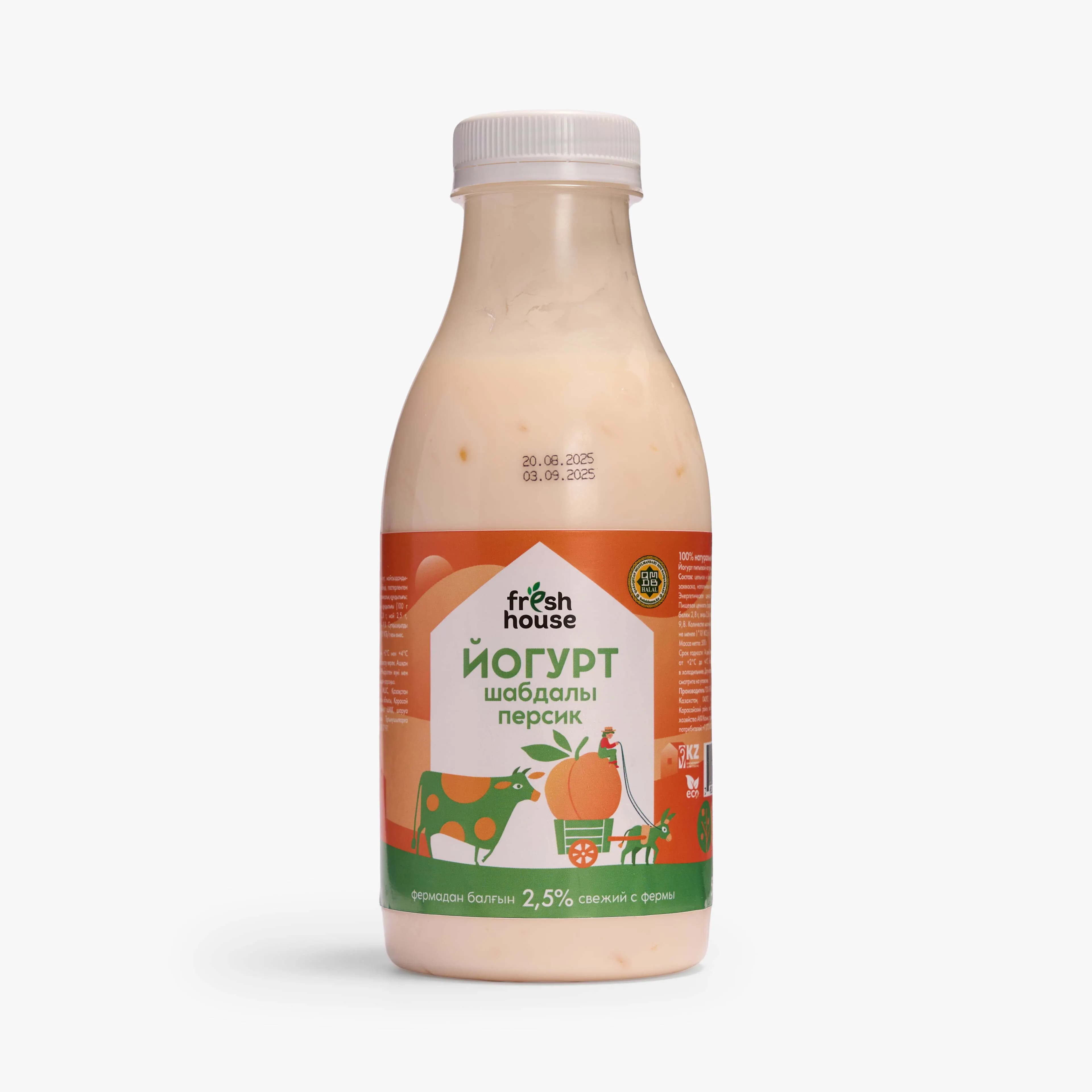 Fresh House Йогурт персик 500 гр.