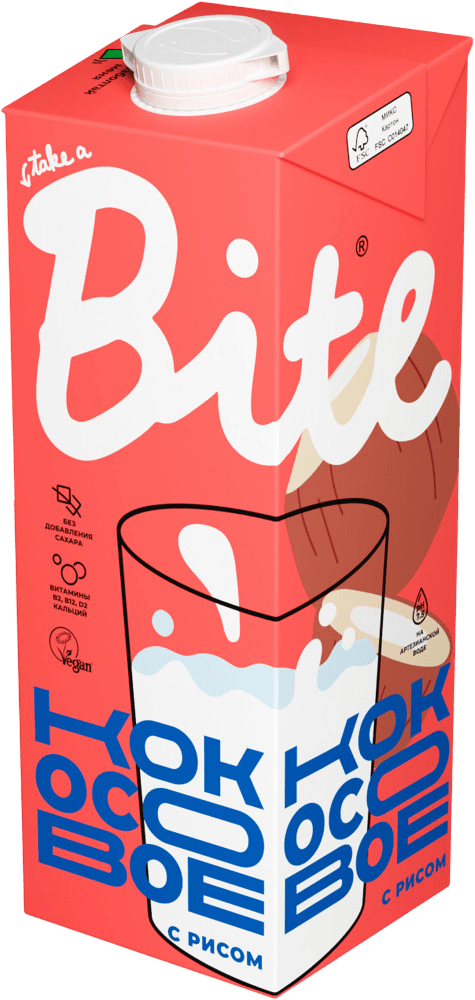 Bite Молоко растительное "Рисовое с кокосом" 1л
