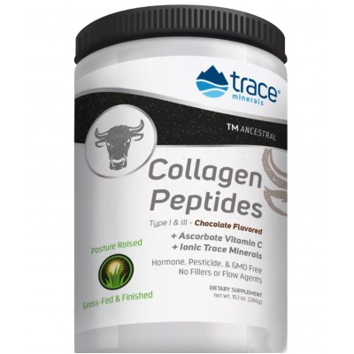 Trace Minerals Collagen Peptides Chocolate (Пептидный коллаген порошок + Витамин C) 286 гр.