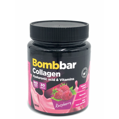 Bombbar Коктейль Коллаген с гиалуроновой кислотой и витаминами Малина 180 гр.