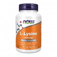 NOW L-лизин L-Lysine 500 mg, 100 капсул