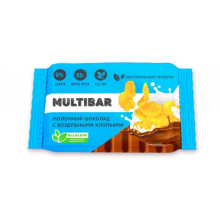 MULTIBAR Молочный шоколад с воздушными хлопьями без сахара 95 гр.