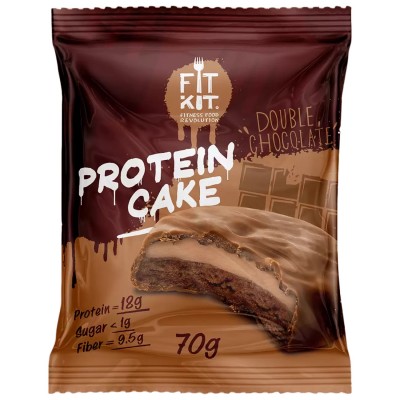 Fit Kit протеиновое пирожное Protein CAKE ДВОЙНОЙ ШОКОЛАД 70гр