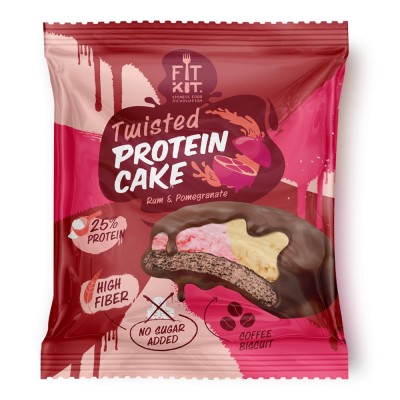 Fit Kit протеиновое пирожное TWISTED Protein Cake РОМ-ГРАНАТ 70 гр.