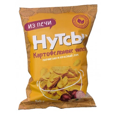 Don Shelldon Чипсы картофельные НУТСЫ со вкусом Пармезан и красный лук 50 гр.