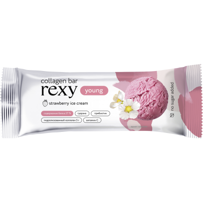 Protein REX Rexy young Батончик протеиновый "Клубничное мороженое" 35 гр.