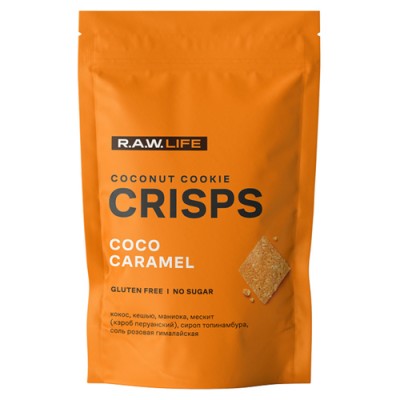 R.A.W. LIFE Печенье Crisps Кокос-Карамель 75гр.