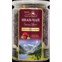 Предгорья Белухи Иван-Чай сушёные цветы с ягодами клюквы 80 гр.