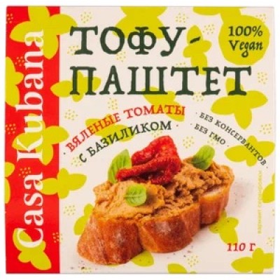 Casa Kubana Тофу-паштет (соевый паштет) "Вяленый томат с базиликом" 110 гр.