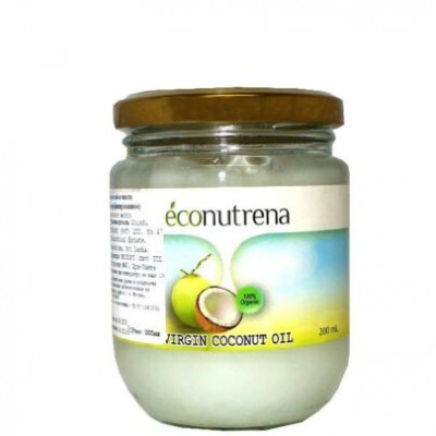 Econutrena Органическое кокосовое масло холодного отжима 200мл.
