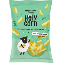Holy Corn Кукурузные снеки "Сметана и зелень" 50 гр