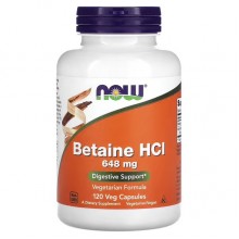NOW Betaine HCI 648 мг. (120 капсул)