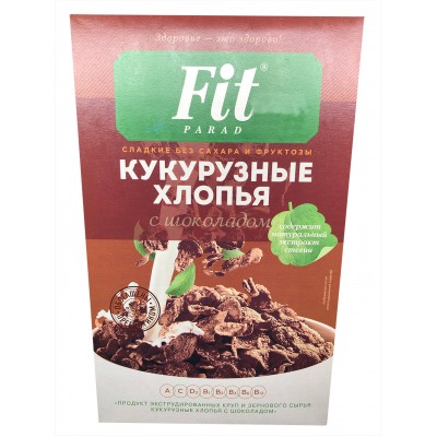 Fit Parad Кукурузные хлопья шоколадные со стевией без сахара 200гр.