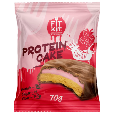 Fit Kit Protein CAKE КЛУБНИКА СО СЛИВКАМИ 70гр
