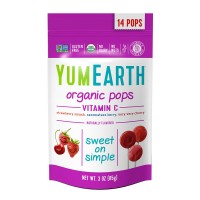 Yum Earth Органические фрукт. леденцы на палочке с кислинкой 14 шт.(клубника,  вишня,  виноград)