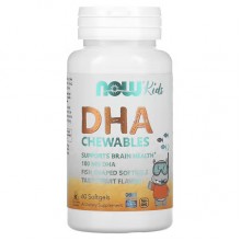NOW DHA Kids Chewable 100 мг. 60 капсул