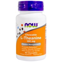 NOW L-Theanine 100 мг. (90 жевательных таблеток)