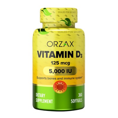 ORZAX VITAMIN D3 5000 IU (витамин D3) 360 капсул