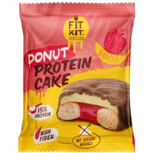 Fit Kit DONUT протеиновое пирожное Protein Cake КЛУБНИКА-БАНАН 100 гр.