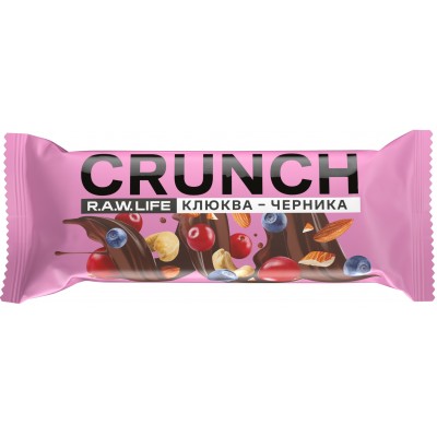 R.A.W. LIFE Ореховый батончик CRUNCH Choco Клюква-Черника 40 гр.