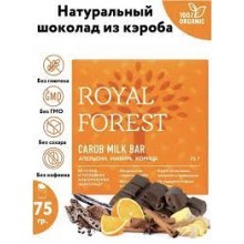 Royal Forest Шоколад из кэроба с апельсином, имбирём и корицей 75 гр