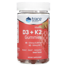 Trace Minerals Жевательные мармеладки с витамином D3+K2 - 60 таблеток