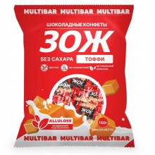 MULTIBAR Конфеты "ЗОЖ" со вкусом тоффи без сахара 150 гр