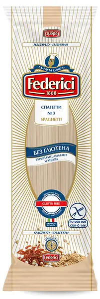 Federici Спагетти из бурого риса с амарантом и киноа 250гр.
