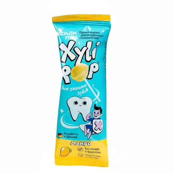 XYLIpop ксилит қосылған таяқшадағы мұзкәмпит MIX дәмі: Манго 6гр.