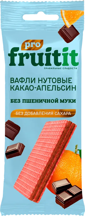 Fruit it PRO Ноқат вафлилері Какао-Апельсин 35 гр. * 10 дана.