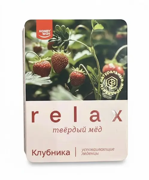 Қатты бал мұз кәмпиттері RELAX Құлпынай 18 гр.