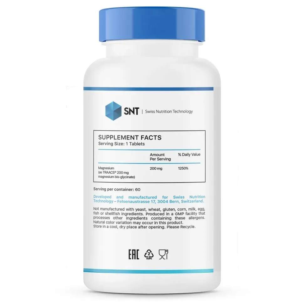 SNT Magnesium Glycinate 200 mg.60 tab