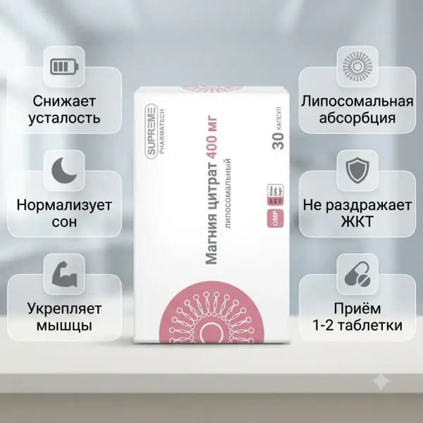 SUPREME Магния цитрат липосомальный 30 таб.