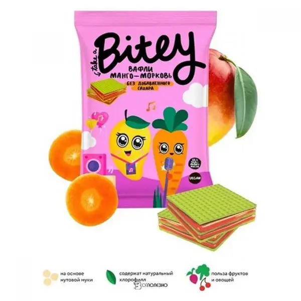 Bitey Вафли Манго-Морковь 35гр