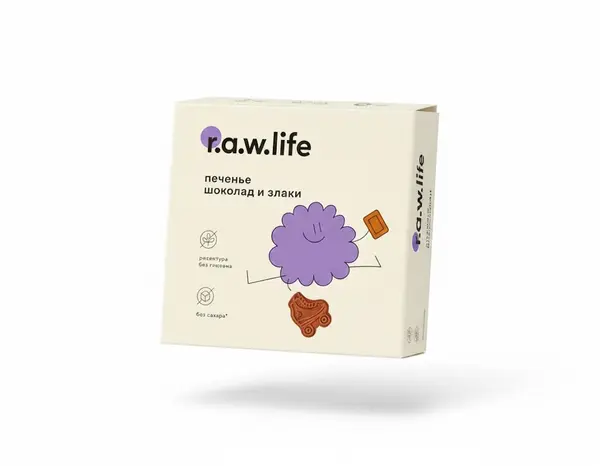 R.A.W. LIFE Печенье шоколад и злаки 80 гр.