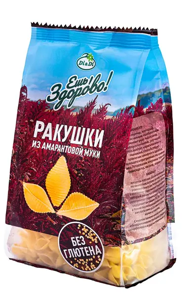 "Ешь ЗдорОво" амарант ұнынан жасалған глютенсіз "Ракушки" макарондары 250гр