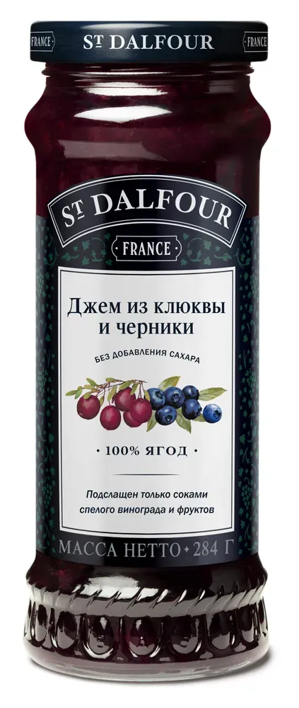 St.Dalfour Джем из клюквы с черникой 284гр