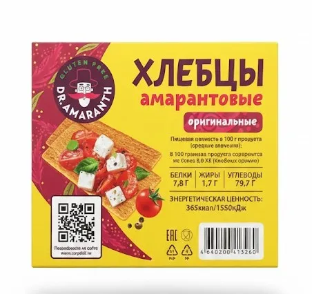 DR.AMARANTH Хлебцы амарантовые оригинальные 200 гр.