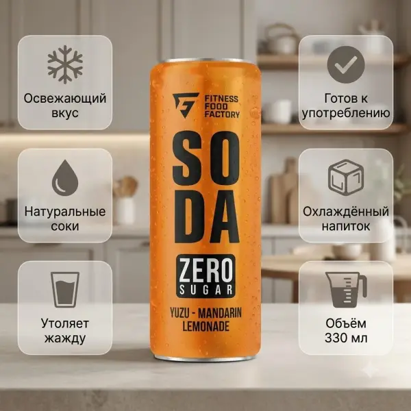 SODA "Юдзу-мандарин" қатты газдалған сусыны 330 мл