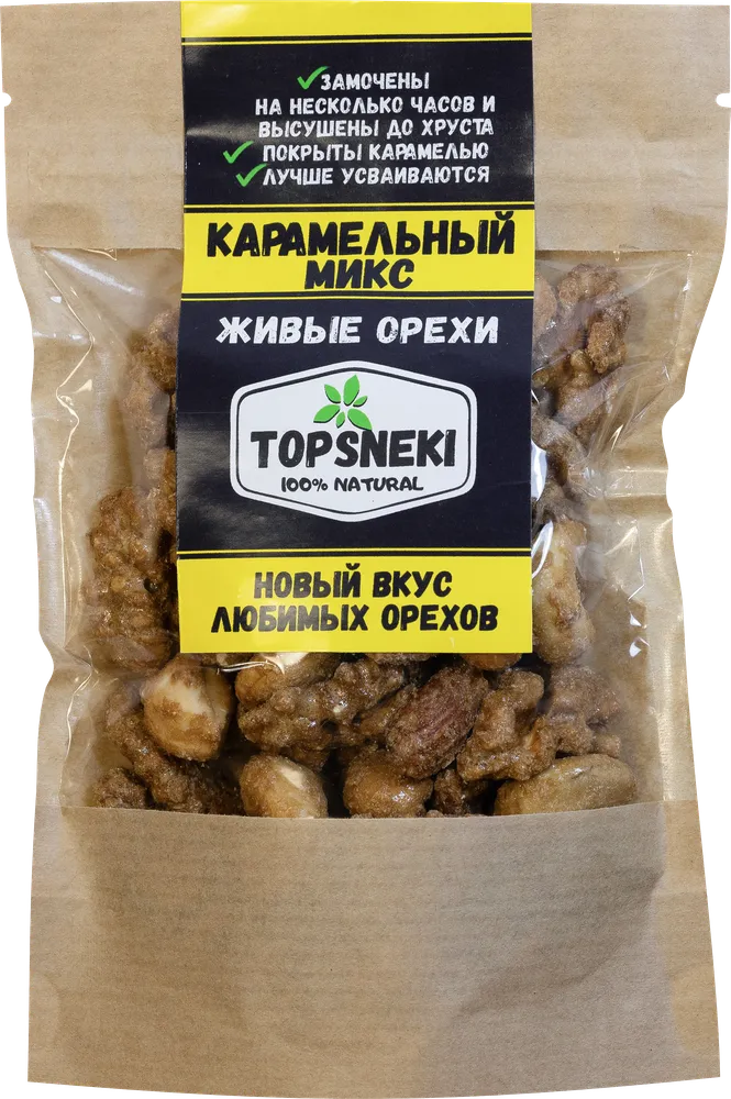 TOPSNEKI Орехи карамельный микс 60гр.