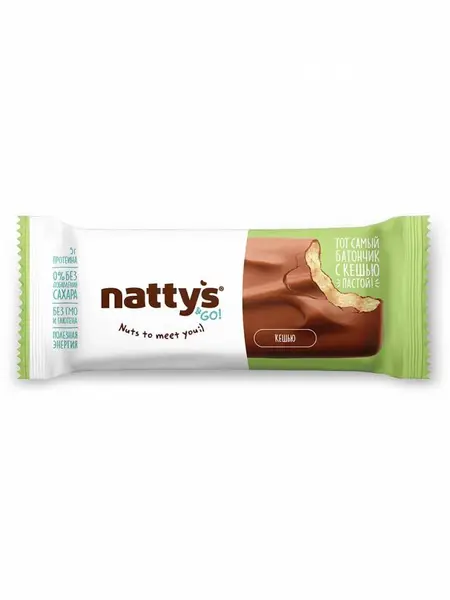 NATTYS&GO Cashew Батончик "Кешью паста в молочном шоколаде" 45 гр.
