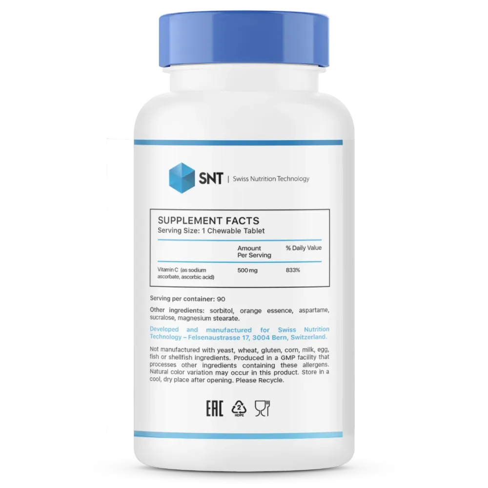 SNT Chewable C 500 mg. 90 chewable tabs.