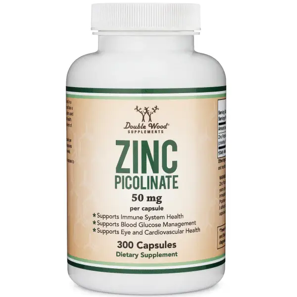 Double Wood Supplements Zinc Picolinate Цинк Пиколинат 300 капсул.