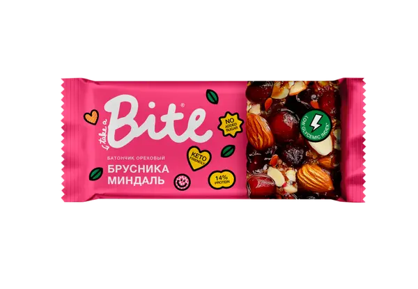 Bite Козинаки ореховые "Брусника-Миндаль" 30 гр.