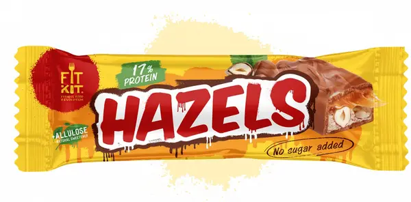 Fit Kit Батончик HAZELS ФУНДУК-КАРАМЕЛЬ без сахара 45 гр