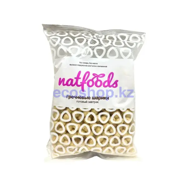 Natfoods Готовый завтрак Сладкие гречневые шарики без сахара, без глютена 75гр.