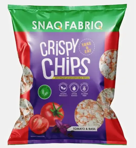 SNAQ FABRIQ Чипсы цельнозерновые со вкусом "Томат и базилик" 50 гр.