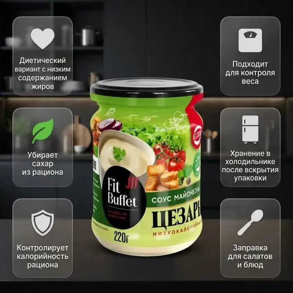 Fit Соус майонезный Цезарь 220 гр.